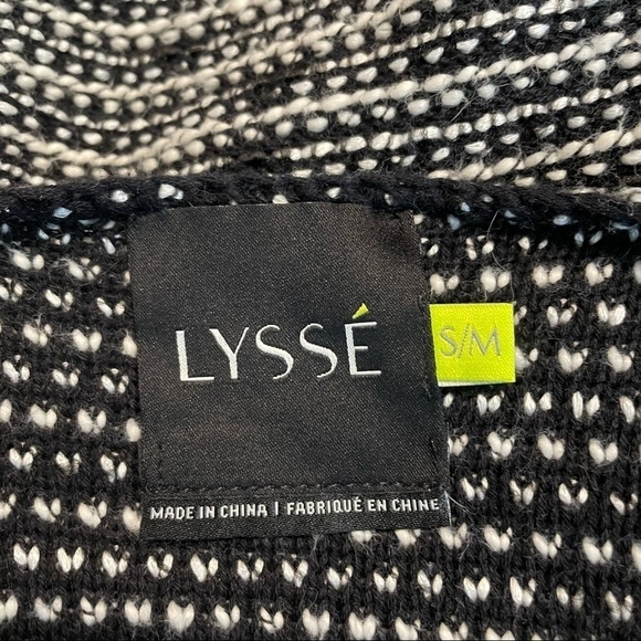 Lysse Fringe Long Cardigan Black & White Sweater Duster Vest with Pockets-S/M - Picture 7 of 10